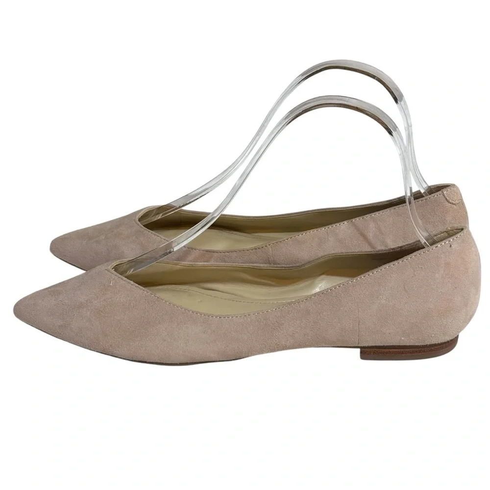 Marc Fisher flats blush nude suede pointy toe shoes size 6.5